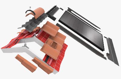 Image of tile vent terminal suitable for large format concrete interlocking tiles available from Marley