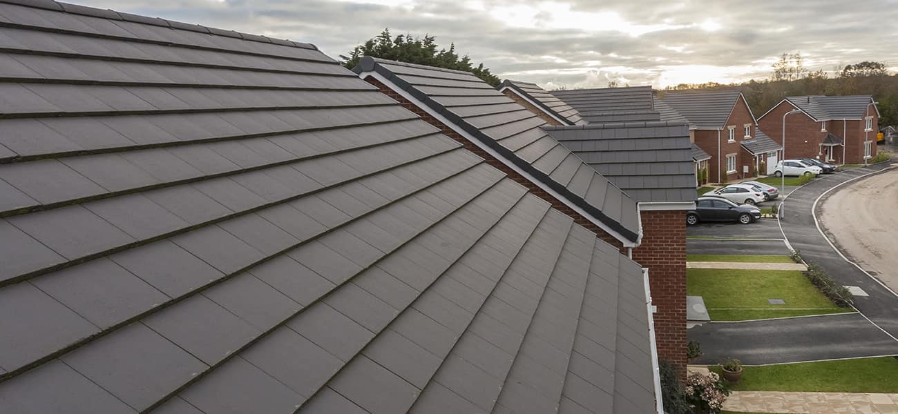 Modern Concrete interlocking tile from Marley featured on llanmoor homes