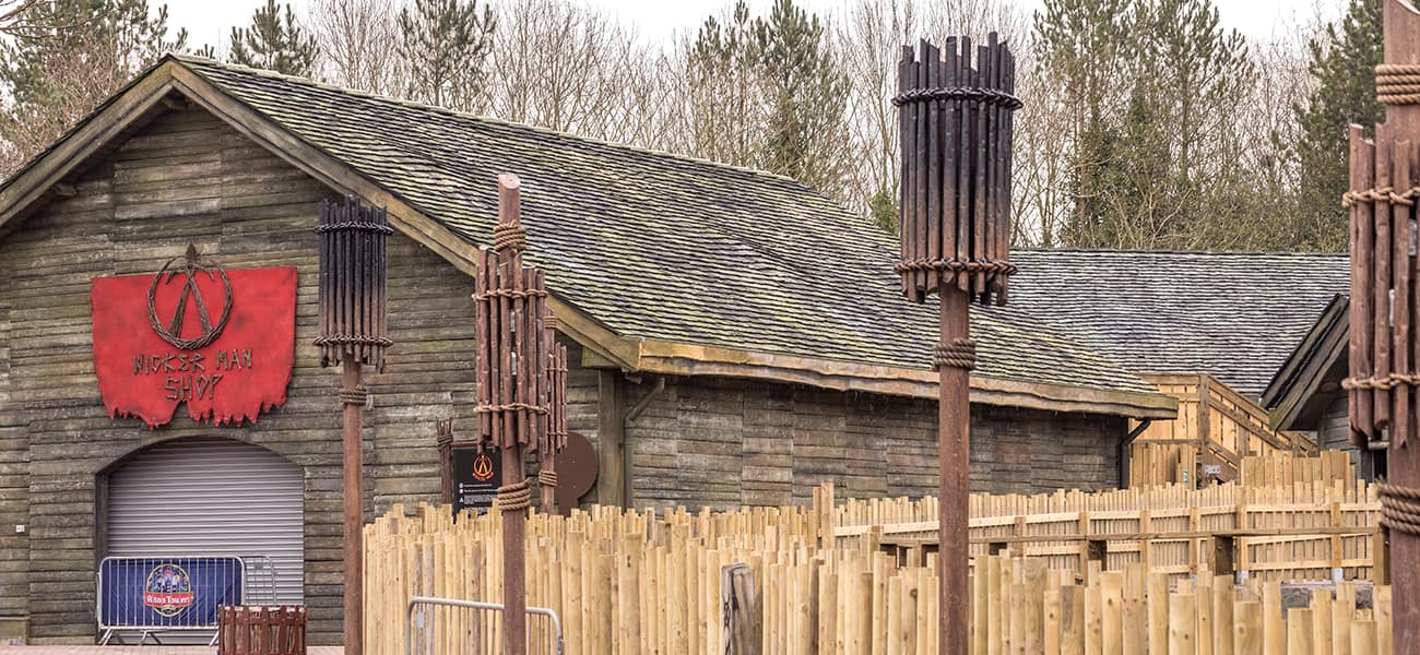 Cedar shakes from Marley Ltd used on Wicker man Alton Towers Roller Coaster