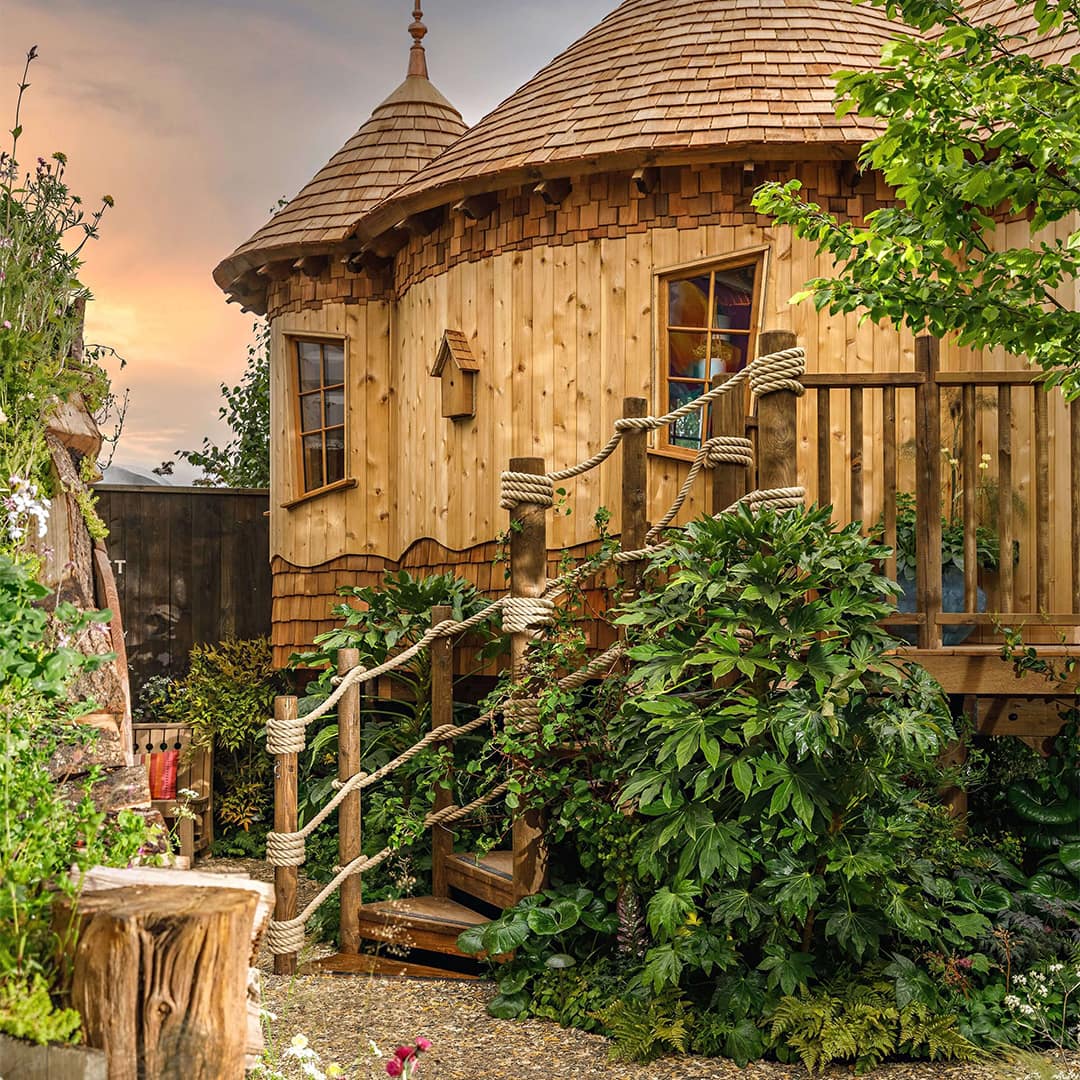 Marley timber shingles used on Blue Forest Magical Hideaway | Chelsea Flower Show | Photography - Chris Taylor