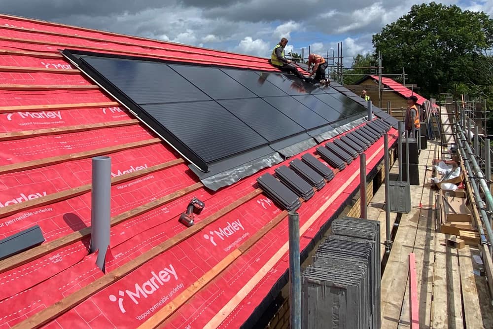 installation of Marley solar panels